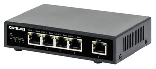 Gigabit PoE+ Ethernet Switch 5 Ports Metal Desktop - Intellinet I-SWHUB POE-839