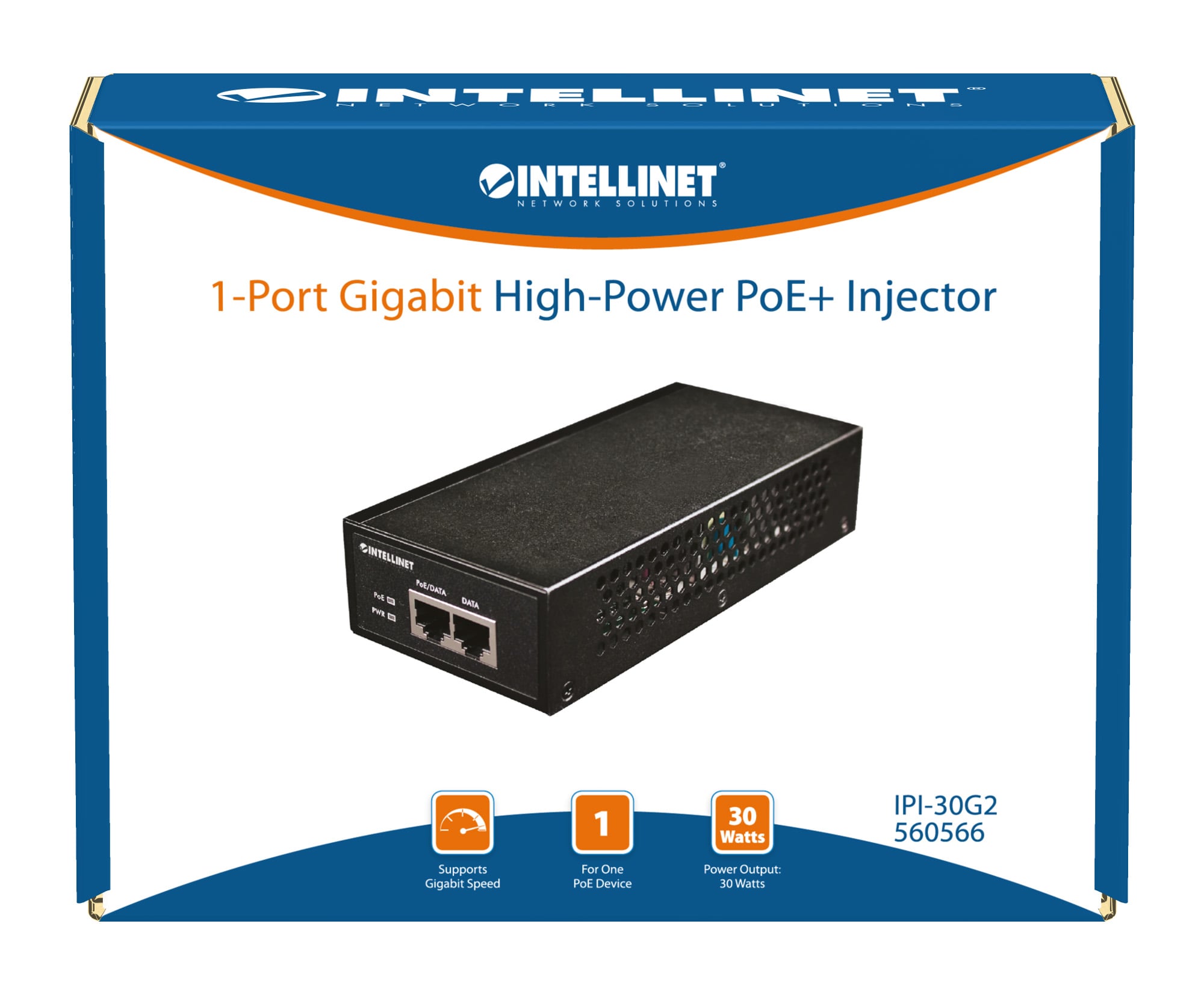 Iniettore Gigabit High-Power PoE+ - Intellinet I-SWHUB POE-GIGA