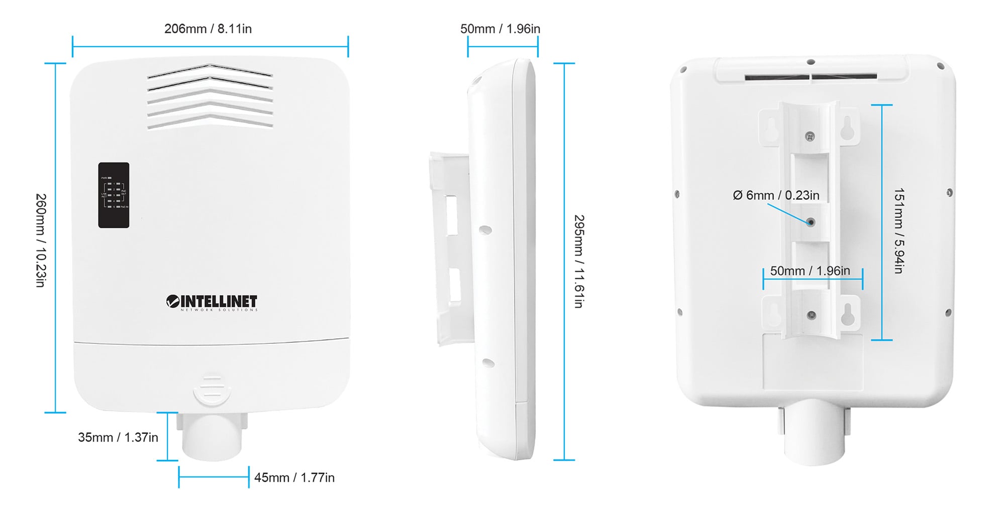 Switch Gigabit 5 porte PoE Passante / Extender 4 porte PoE+ per Esterno - Intellinet I-SWHUB POE-OUT220