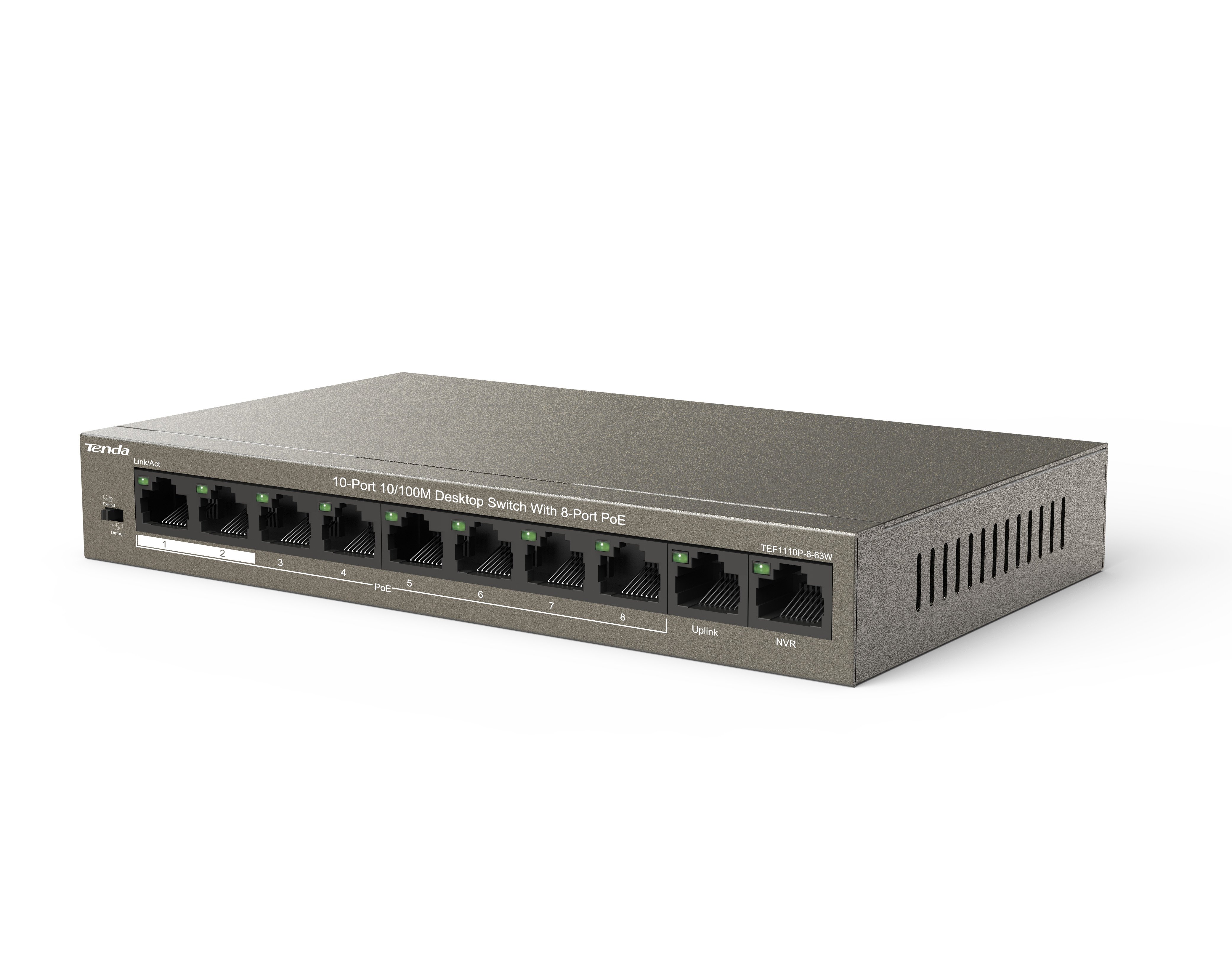 Switch Desktop 8 porte 10/100m PoE 63W, TEF1110P-8-63W - Tenda I-SWHUB TEF1110P8