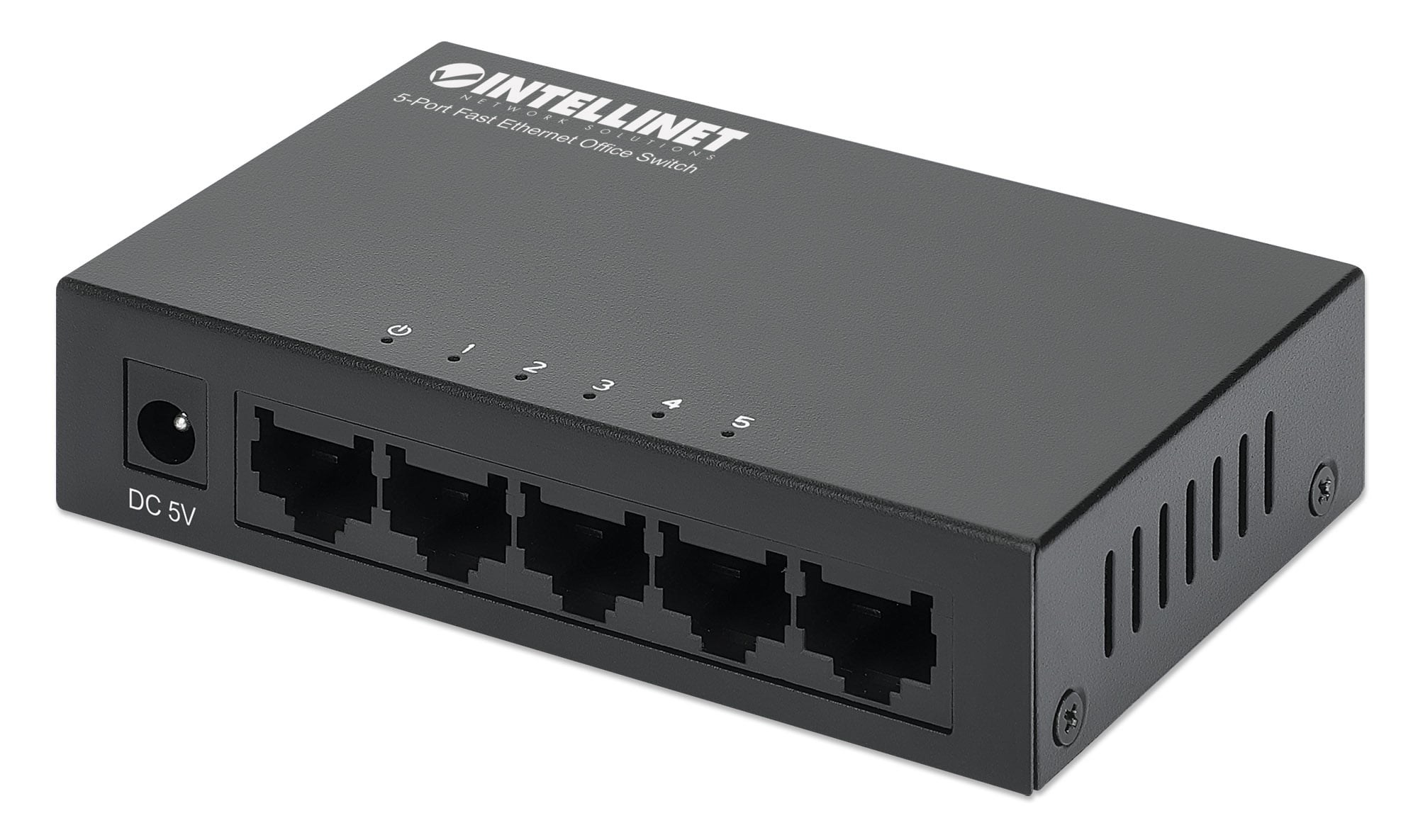 Switch Hub ethernet 10/100Mbps 5 porte desktop in metallo - Intellinet I-SWHUB-050ME