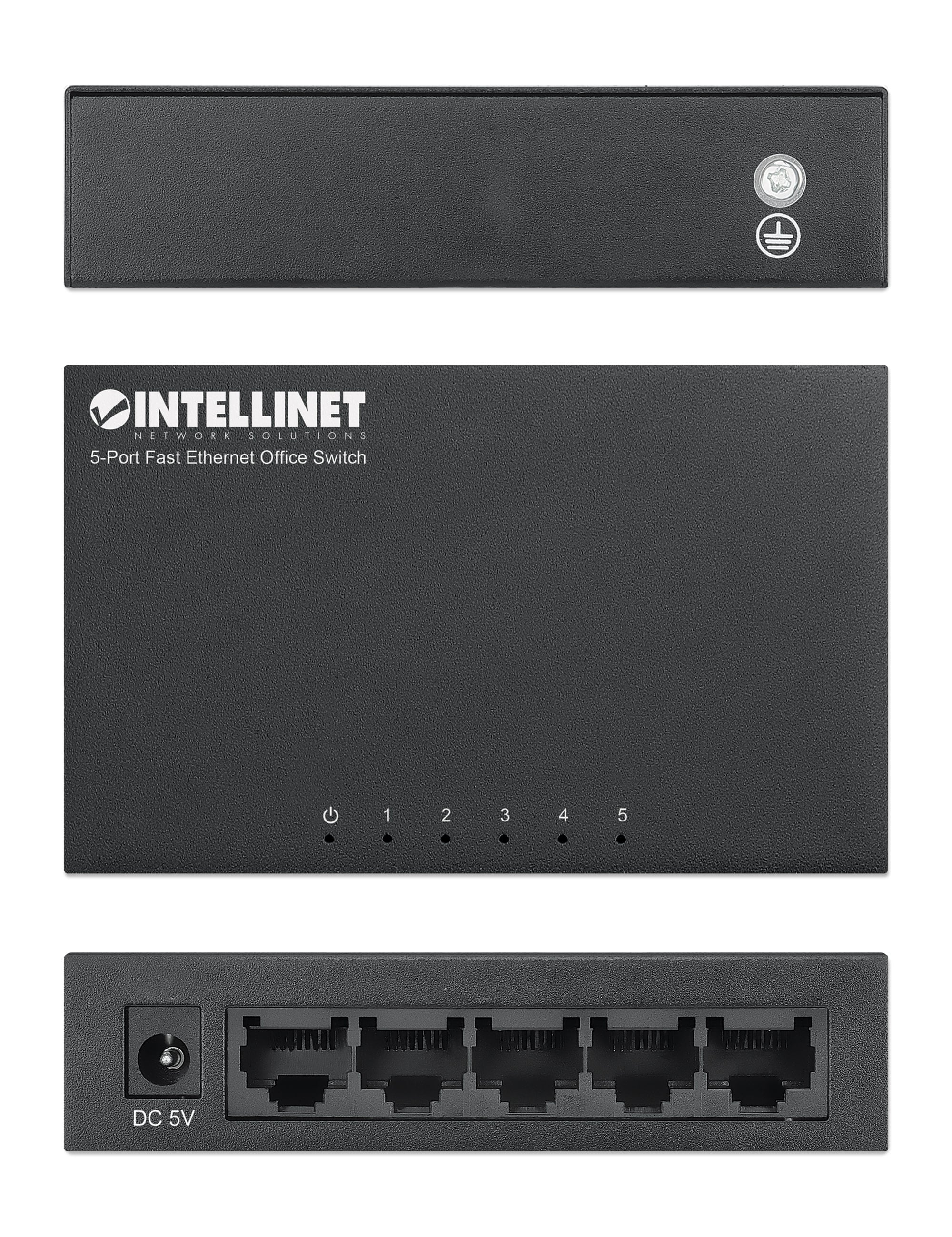 Switch Hub ethernet 10/100Mbps 5 porte desktop in metallo - Intellinet I-SWHUB-050ME
