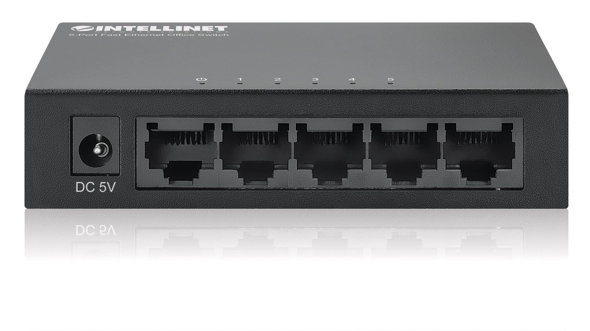Switch Hub ethernet 10/100Mbps 5 porte desktop in metallo - Intellinet I-SWHUB-050ME