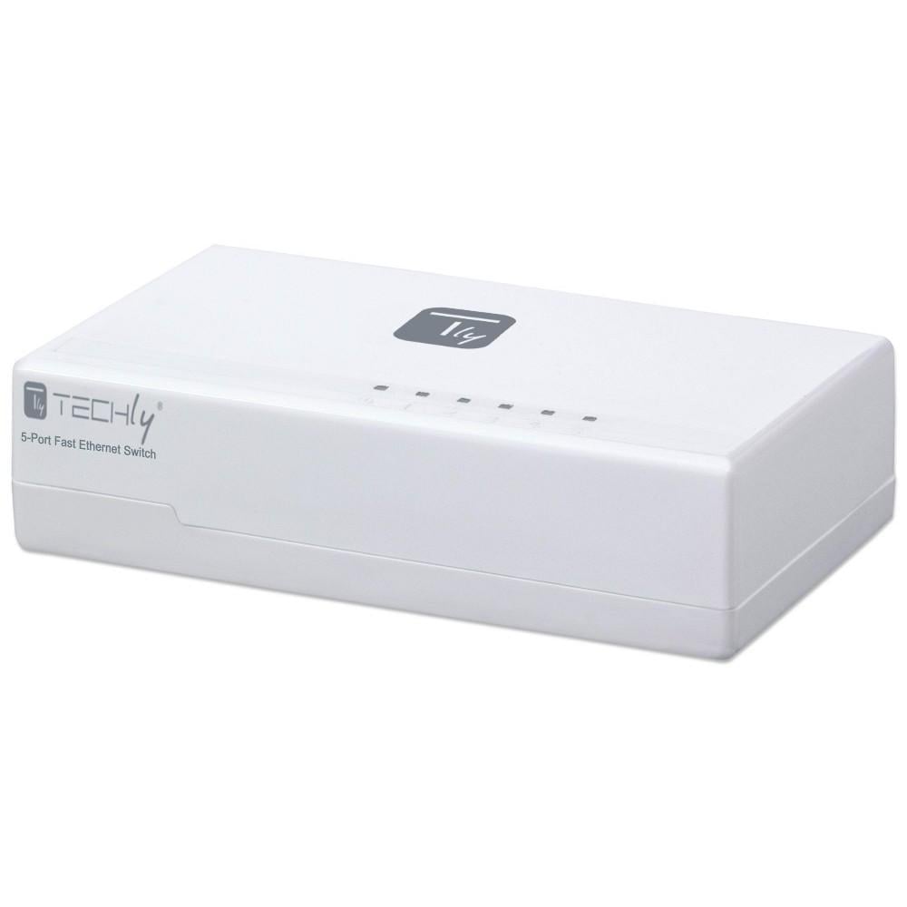 Switch Hub 10/100 Mbps Fast Ethernet 5 Porte - Techly I-SWHUB-050TY