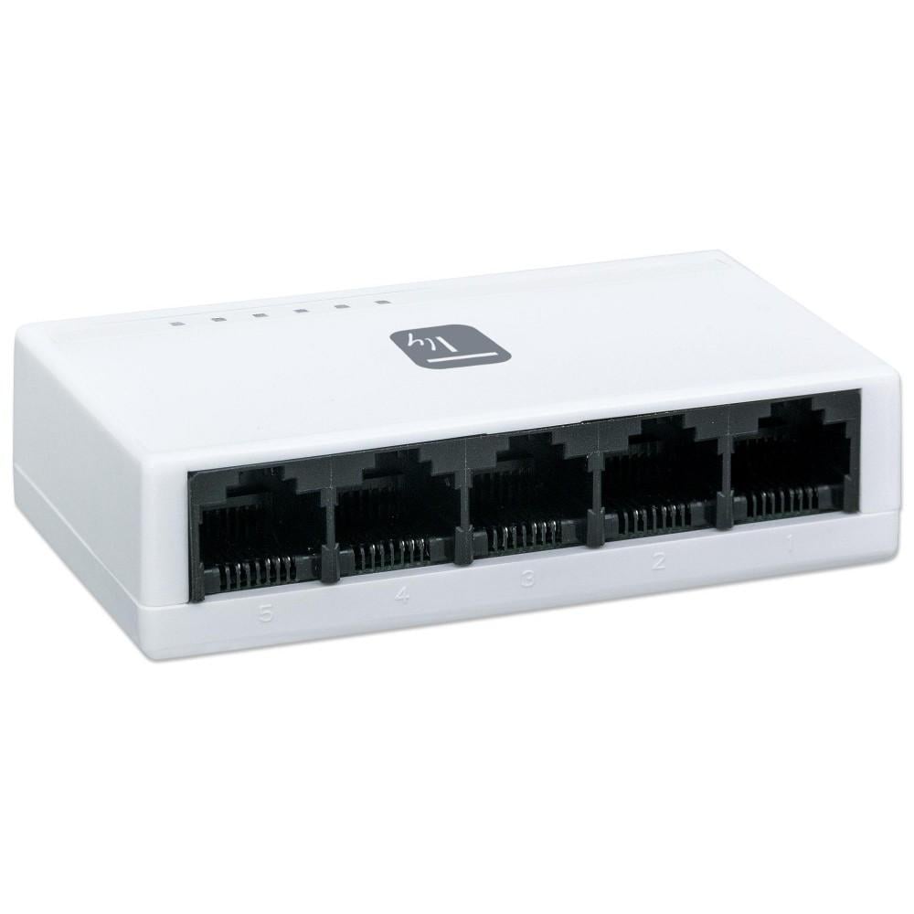 Switch Hub 10/100 Mbps Fast Ethernet 5 Porte - Techly I-SWHUB-050TY