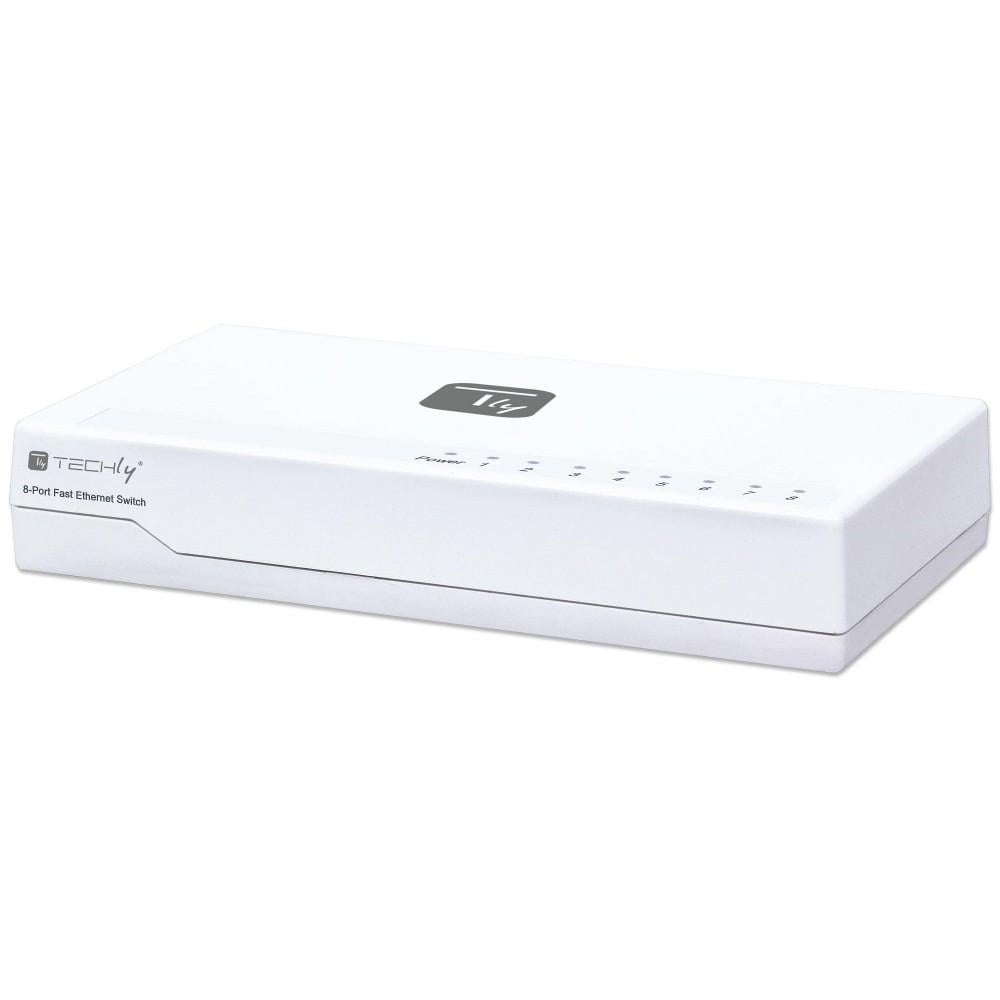 Switch Hub 10/100 Mbps Fast Ethernet 8 Porte - Techly I-SWHUB-080TY