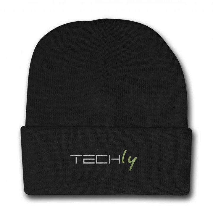 Berretto Invernale a Costine Nero con Logo Techly - Techly I-TLY-BER