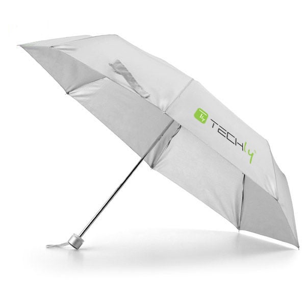 Folding Umbrella Gray with Techly Logo - Techly I-TLY-OMBG