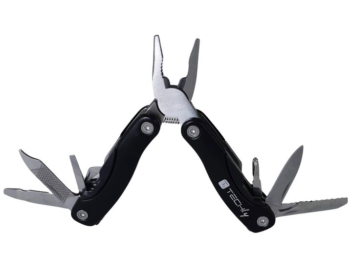 Mini multi-purpose pliers steel and aluminum with black case - Techly I-TLY-PINZA