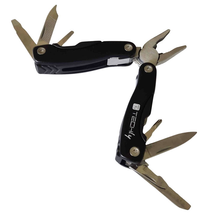 Mini multi-purpose pliers steel and aluminum with black case - Techly I-TLY-PINZA