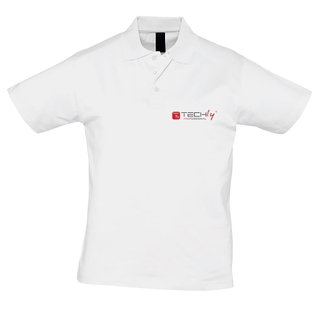 Polo da Uomo Bianca Maniche Corte Taglia L - Techly I-TLY-POLWL