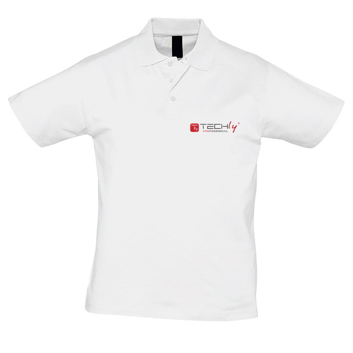 Polo da Uomo Bianca Maniche Corte Taglia M - Techly I-TLY-POLWM