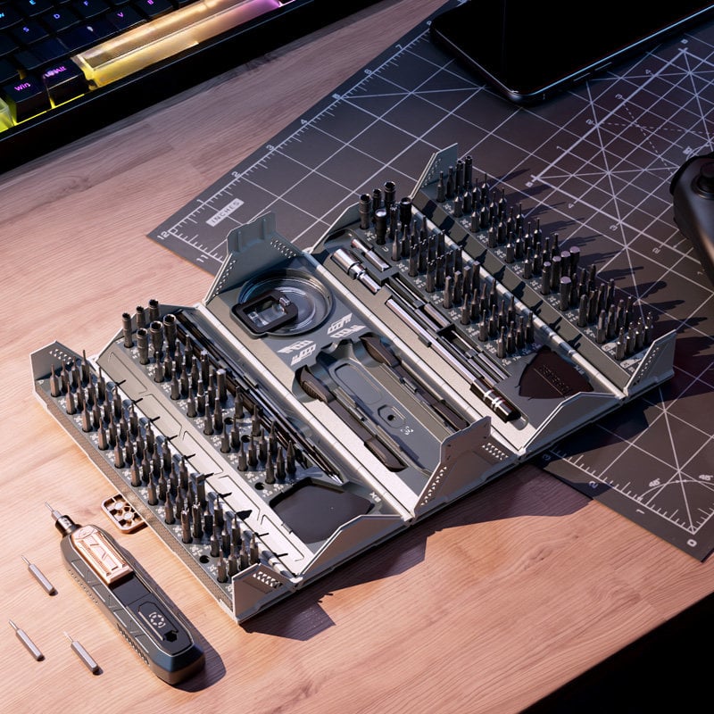Set attrezzi 180 pezzi in 1 Cacciavite, Bussole e Punte - Techly NP I-TOOL-180