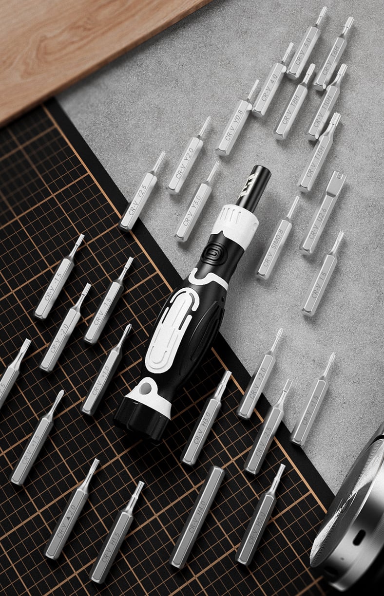 Set 32 Pezzi Cacciavite e Punte di Precisione - Techly NP I-TOOL-32TY
