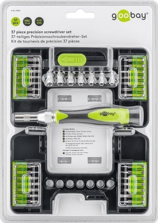 Kit Mini Valigetta 37 Cacciaviti di Precisione - Goobay I-TOOL-37