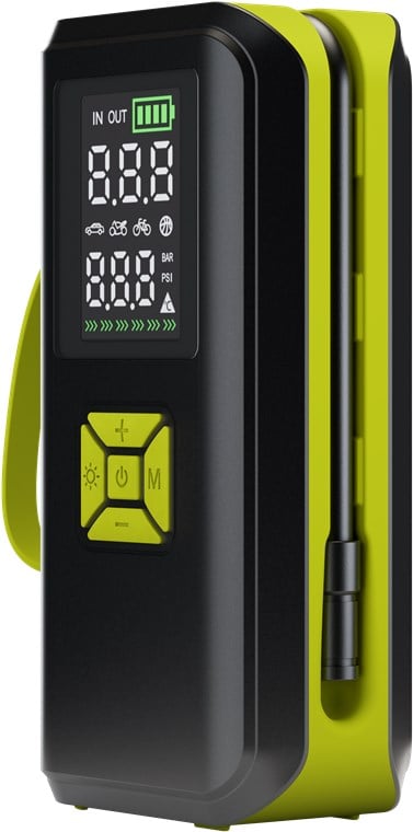 Compressore d'aria Portatile a Batteria Ricaricabile e Display a LED - Goobay I-TOOL-COMPRESSOR