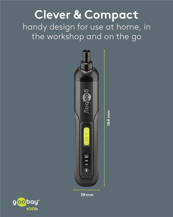 Set Mini Avvitatore a Batteria 28pz con Punte di Precisione - Goobay I-TOOL-ES28