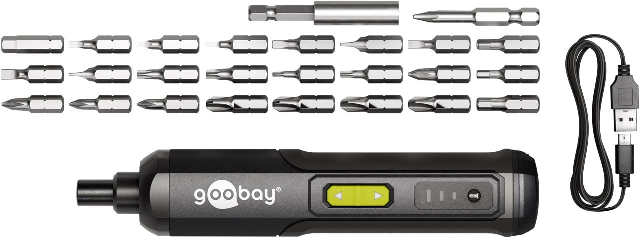 Set Mini Avvitatore a Batteria 28pz con Punte di Precisione - Goobay I-TOOL-ES28