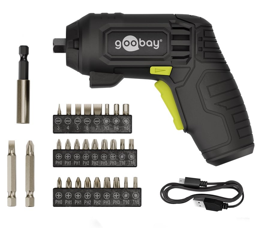 Set 31 Pezzi Mini Avvitatore a Batteria con Punte di Precisione - Goobay I-TOOL-ES31