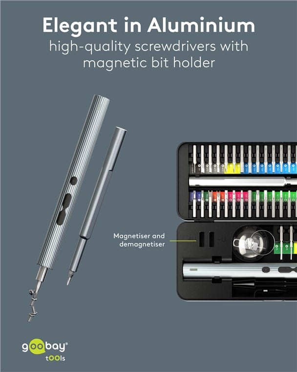 Set Cacciavite Elettrico 58in1 con 50 Punte di Precisione - Goobay I-TOOL-ES58