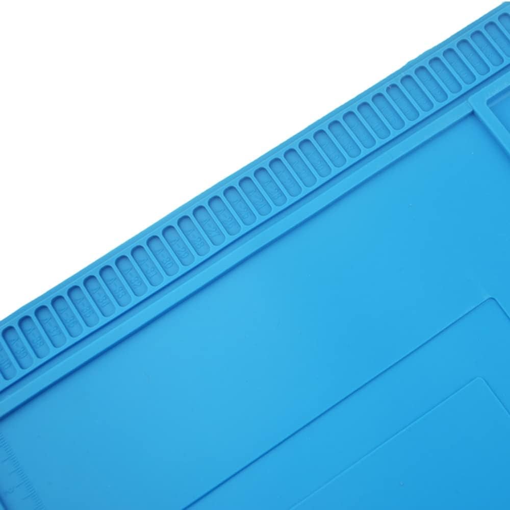 Tappeto da Saldatura e Riparazione Antiscivolo Magnetico 45 x 30 cm in Silicone Blu - Techly I-TOOL-REPAIR-MAT