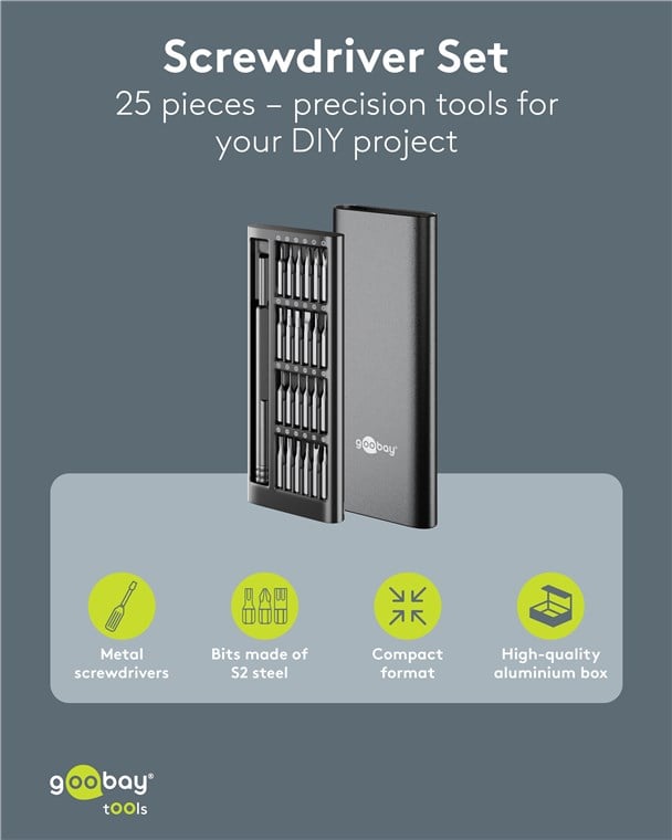 Set Cacciavite con 24 Punte di Precisione - Goobay I-TOOL-SC24