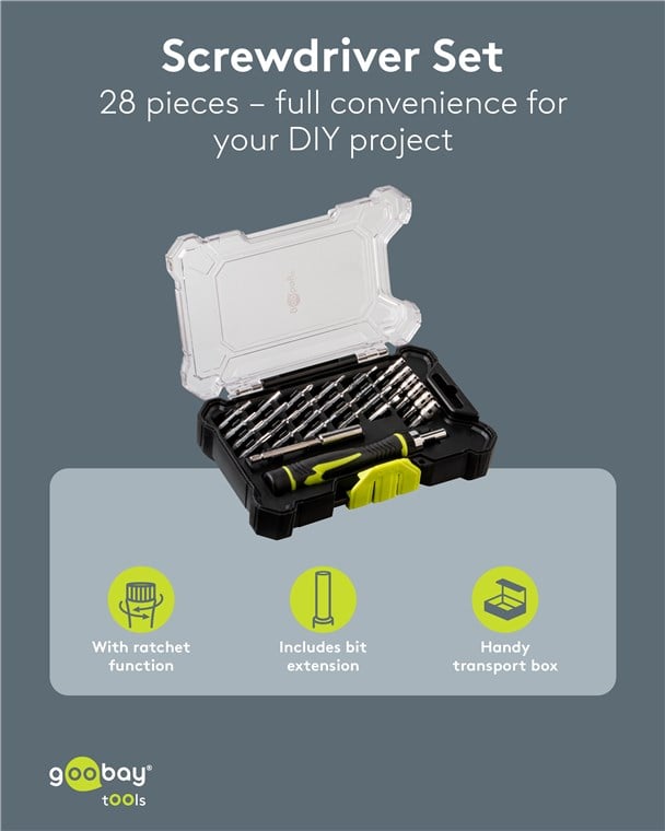Set Cacciavite con 26 Punte di Precisione - Goobay I-TOOL-SC26