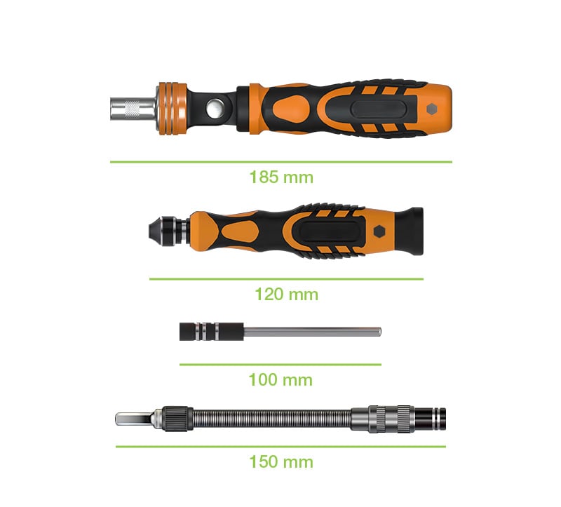 Kit Valigetta 31 pezzi in 1 Cacciaviti Bussole e Punte Professionali - Techly NP I-TOOL-SC31