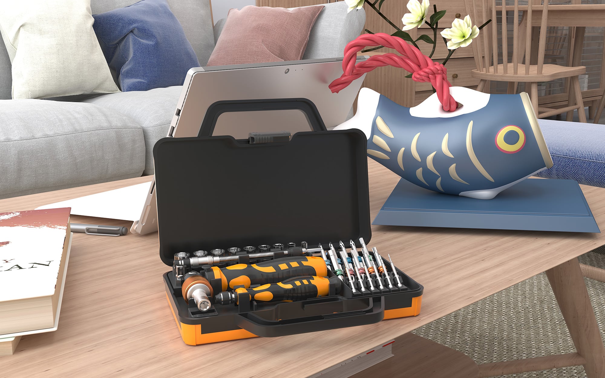 Kit Valigetta 31 pezzi in 1 Cacciaviti Bussole e Punte Professionali - Techly NP I-TOOL-SC31