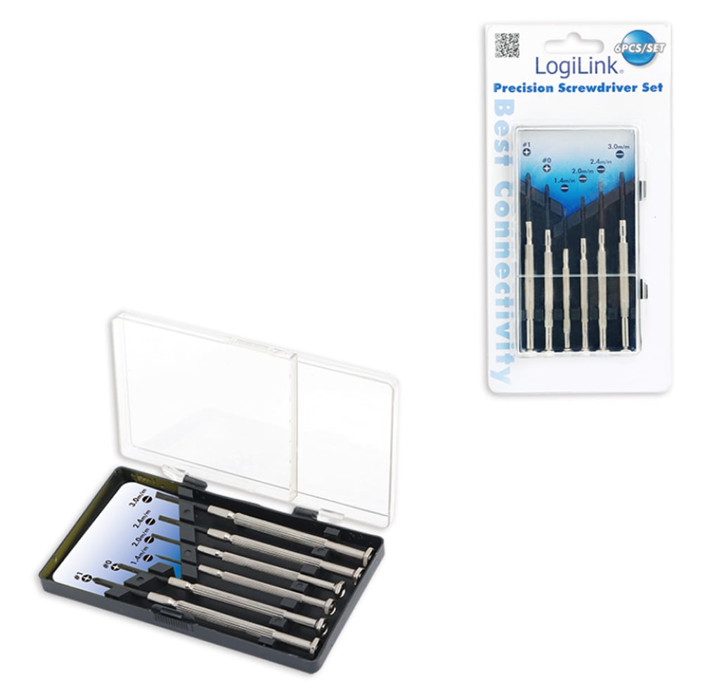Valigetta di 6 Cacciaviti a Taglio e Phillips - Logilink I-TOOL-SC6L