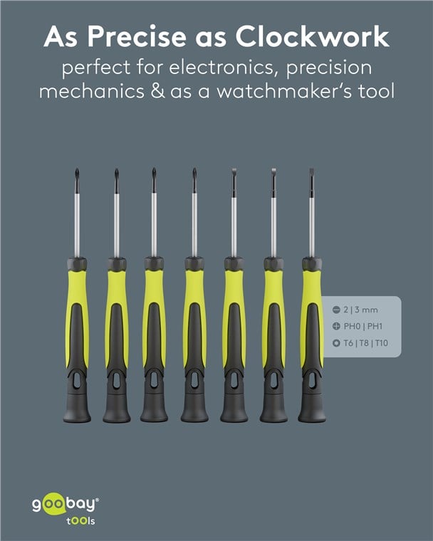 Kit Valigetta 7 Cacciaviti di Precisione - Goobay I-TOOL-SC7