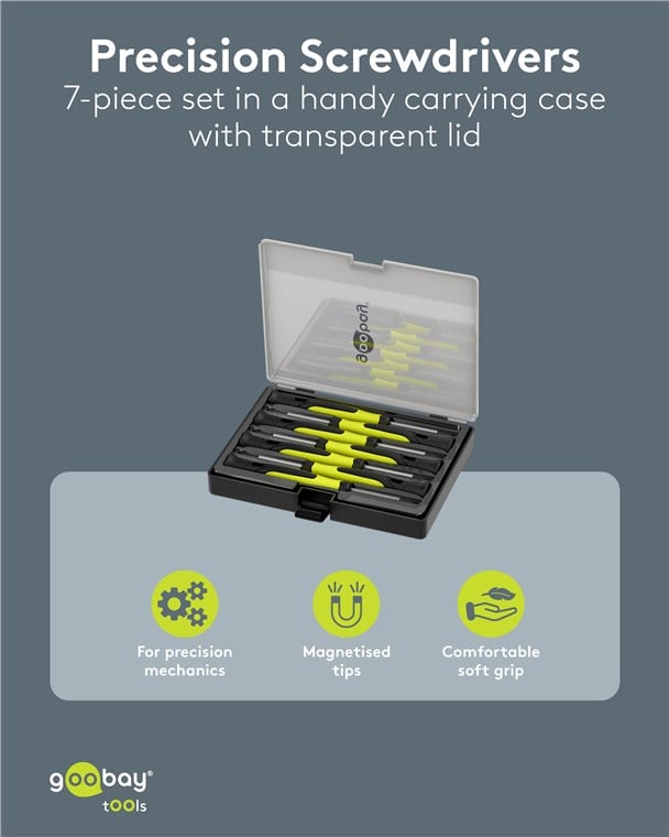 Kit Valigetta 7 Cacciaviti di Precisione - Goobay I-TOOL-SC7