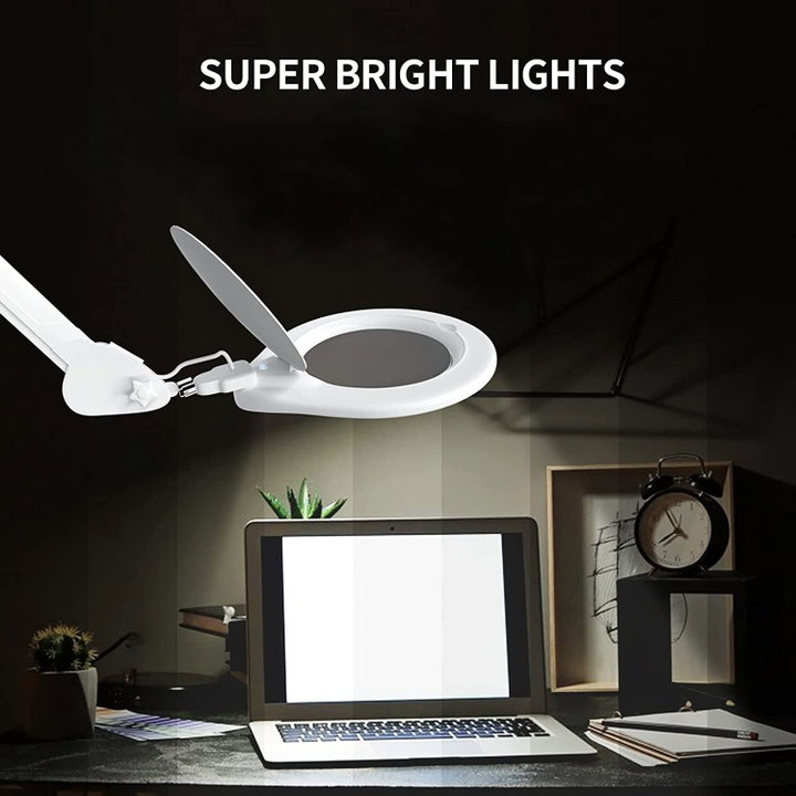 Lampada LED con Lente d'Ingrandimento 5 Diottrie Attacco a Morsetto - Logilink I-TOOL-SD-058