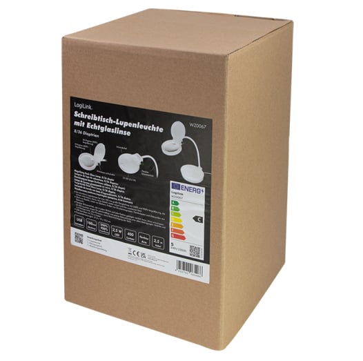 Lampada LED da Tavolo con Lente d'ingrandimento a 8 e 36 Diottrie Dimmerabile - Logilink I-TOOL-SD-067