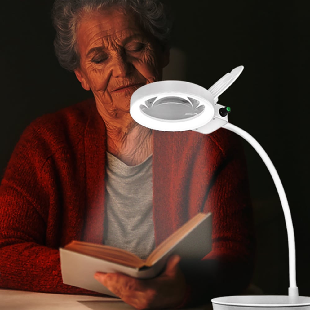 Lampada LED da Tavolo con Lente d'ingrandimento a 8 e 36 Diottrie Dimmerabile - Logilink I-TOOL-SD-067
