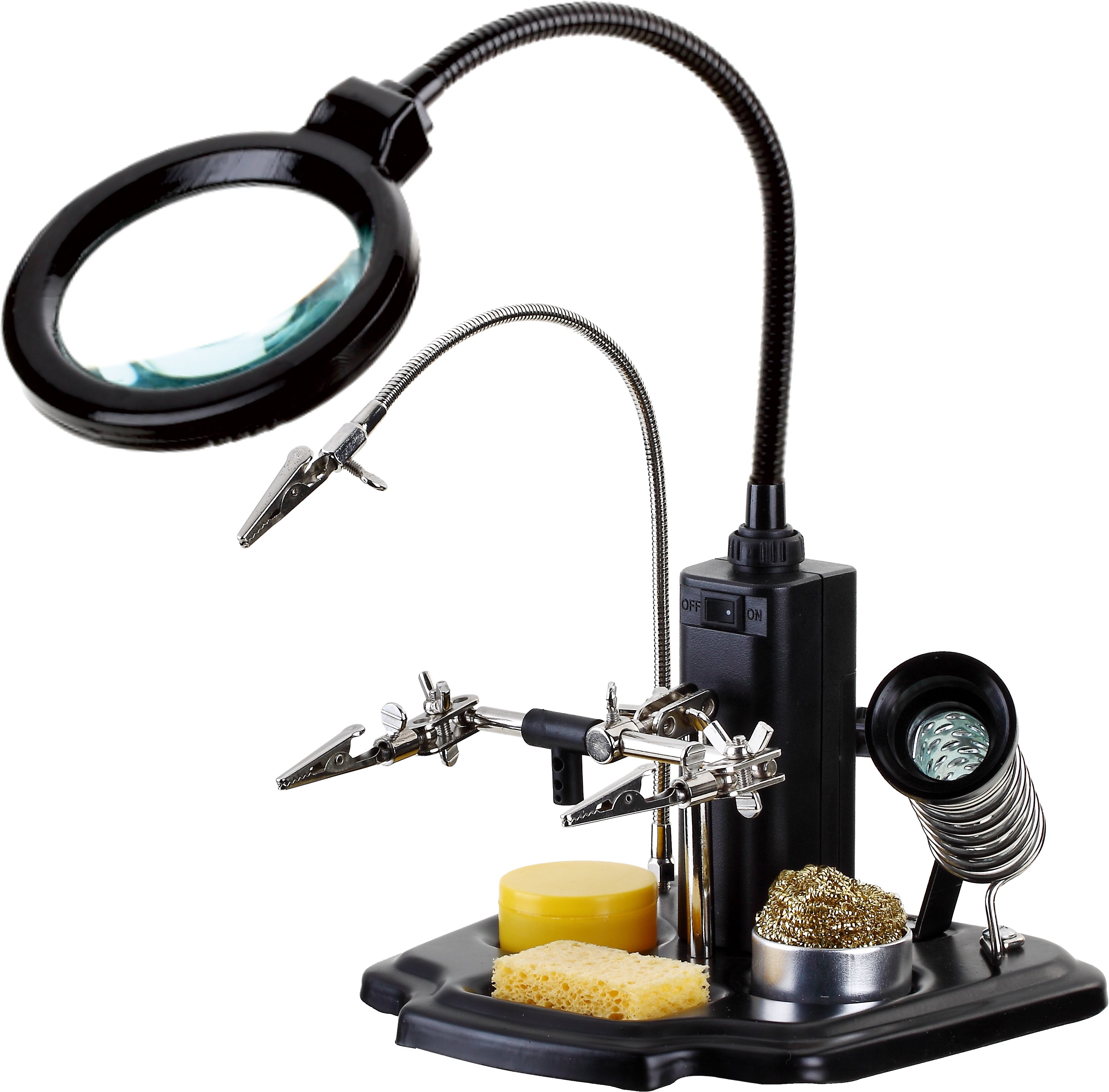 Kit per Saldatura con Lampada LED e lente ingrandimento - Techly I-TOOL-SD-241TY