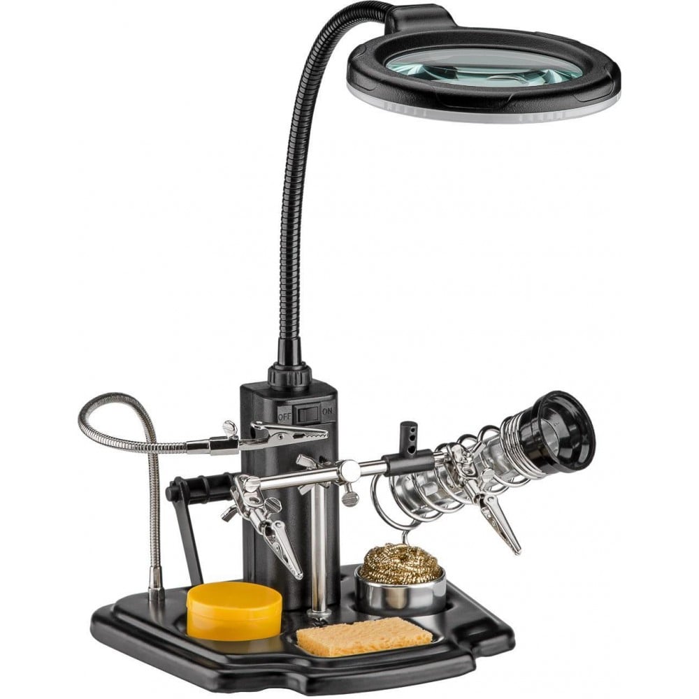 Kit per Saldatura con Lampada LED e lente ingrandimento - Techly I-TOOL-SD-241TY