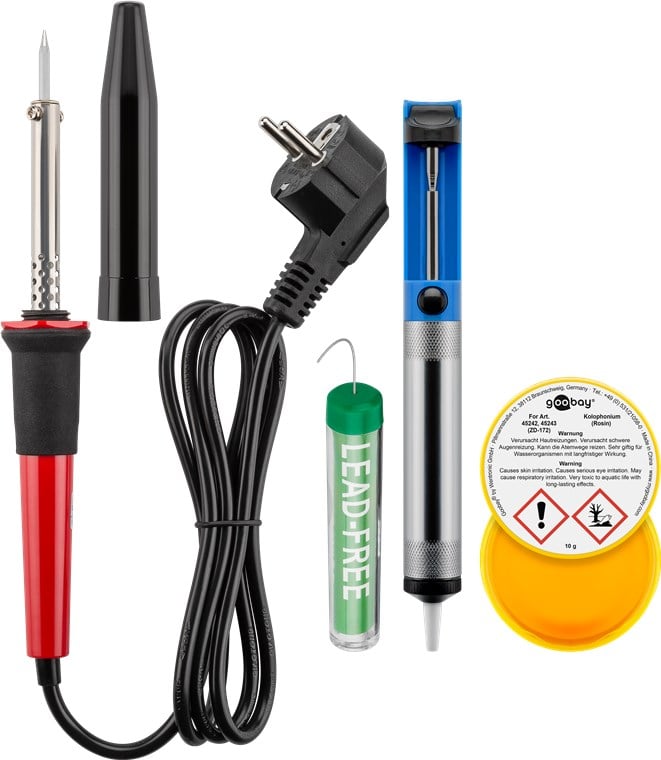 Kit Valigetta di 20 Attrezzi con Set di Saldatura in Pratica Custodia - Goobay I-TOOL-SD-243