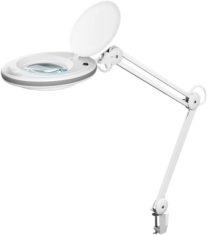 Lampada LED con Lente d'ingrandimento a 3 Diottrie 8W Attacco a Morsetto - Goobay I-TOOL-SD-650