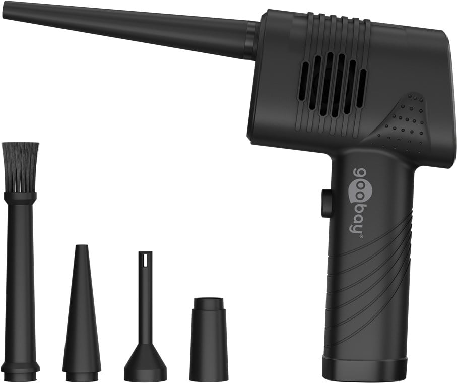Kit di Pulizia Elettrico per PC Soffiatore ad Aria con 5 Ugelli Intercambiabili - Goobay I-TOOL-SD-667
