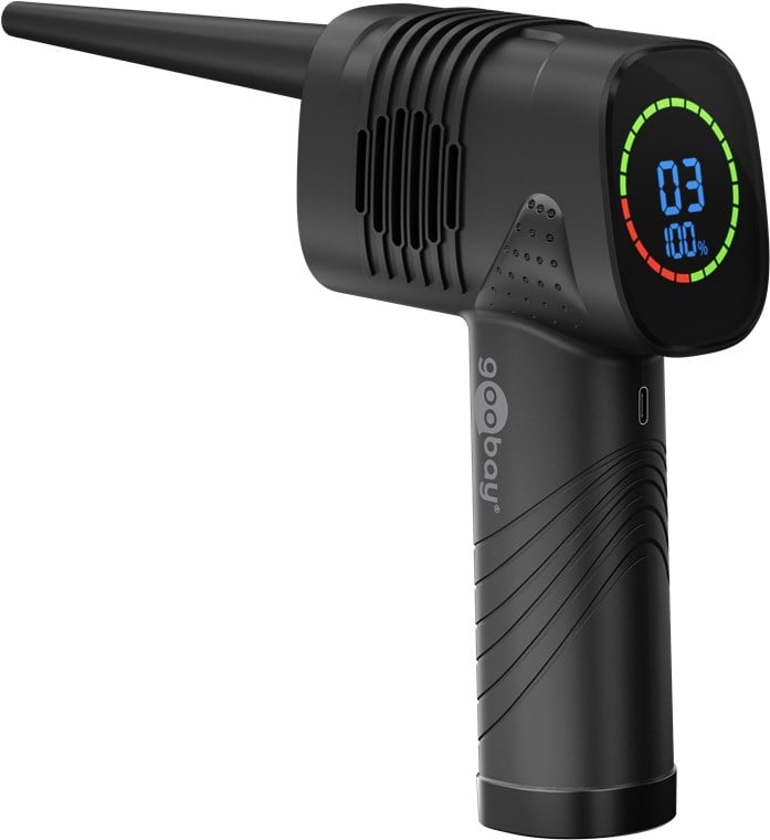 Kit di Pulizia Elettrico per PC Soffiatore ad Aria con 5 Ugelli Intercambiabili - Goobay I-TOOL-SD-667