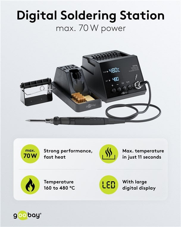 Stazione di Saldatura Digitale 70W - Goobay I-TOOL-SD-70W