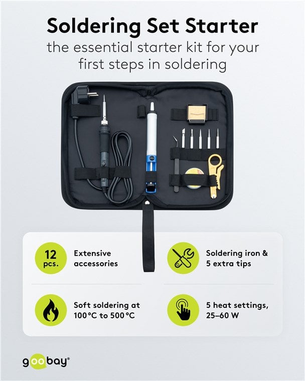 Starter Set per Saldatura, 12 pezzi - Goobay I-TOOL-SD-K12