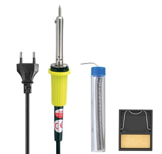 Soldering kit 3 pieces with soldering iron 30W, stand with sponge and solder - Manhattan I-TOOL-SD-K902