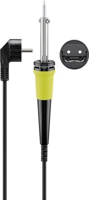 Kit per Saldatura 2 Pezzi con Stagnatore 60 Watt e Supporto e Punte Saldanti - Goobay I-TOOL-SD-K906