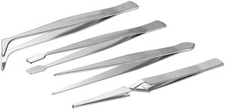 Set of 4 Precision Tweezers in Stainless Steel - Fixpoint I-TOOL-SP-101