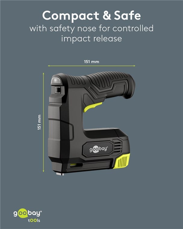 Graffettatrice Sparachiodi Elettrica 2in1 con Batteria - Goobay I-TOOL-STAPLE