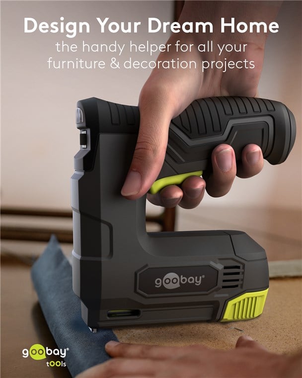 Graffettatrice Sparachiodi Elettrica 2in1 con Batteria - Goobay I-TOOL-STAPLE