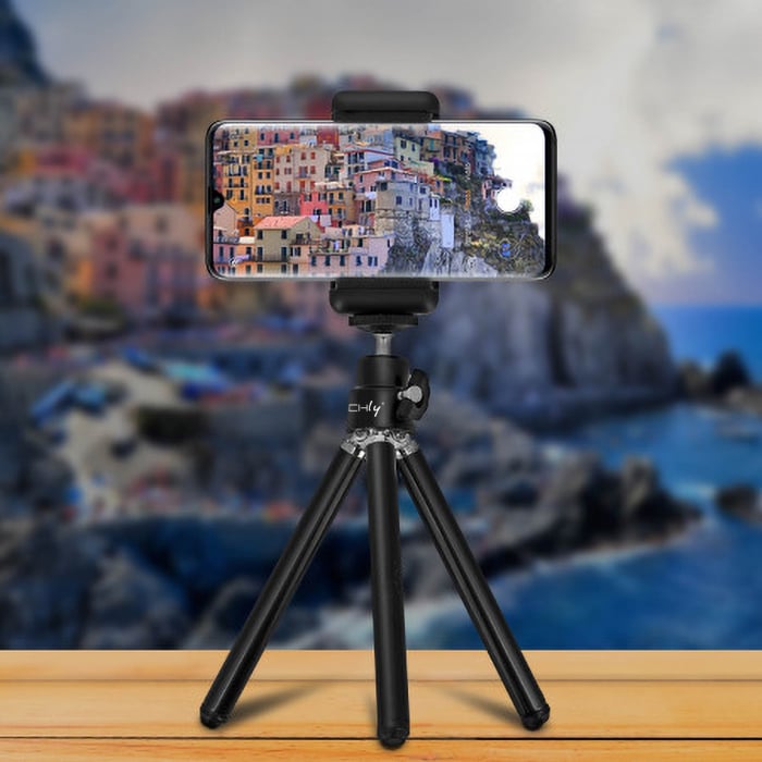 Treppiede Portatile Universale per Smartphone e Fotocamere - Techly I-TRIPOD-UN