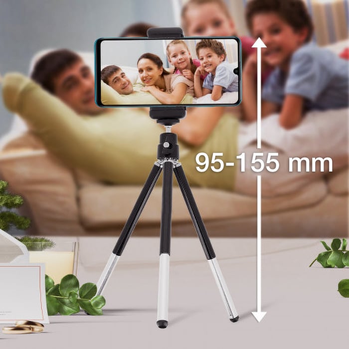 Treppiede Portatile Universale per Smartphone e Fotocamere - Techly I-TRIPOD-UN